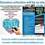 freedom rally flood support donations